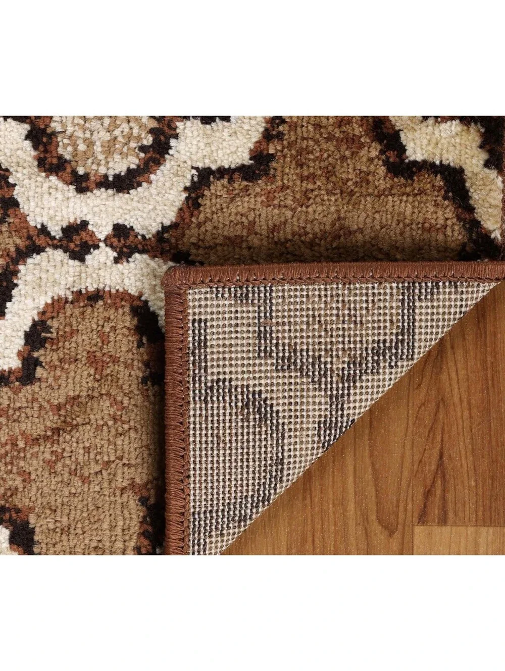 Brown Contemporary Geometric Runner Rug 3x5